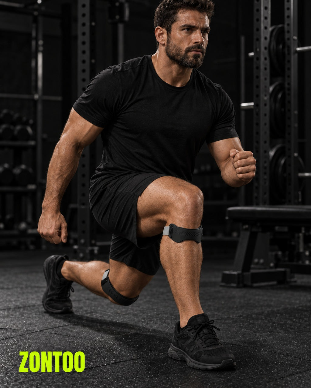 Zontoo Patella Strap in use — pad just under the kneecap