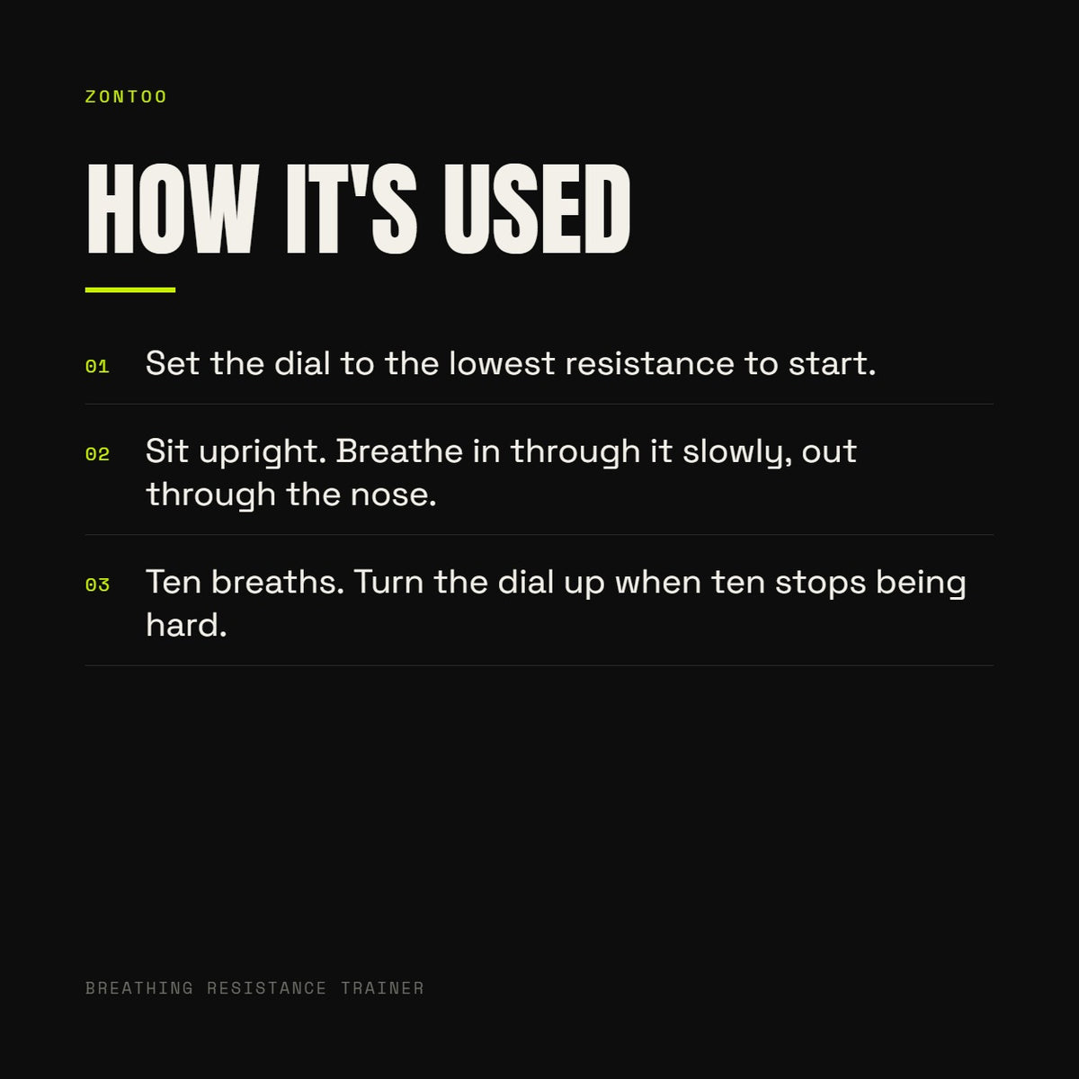 Zontoo Breathing Resistance Trainer — how it's used