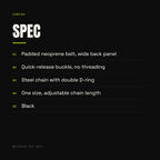 Zontoo Weighted Dip Belt — spec