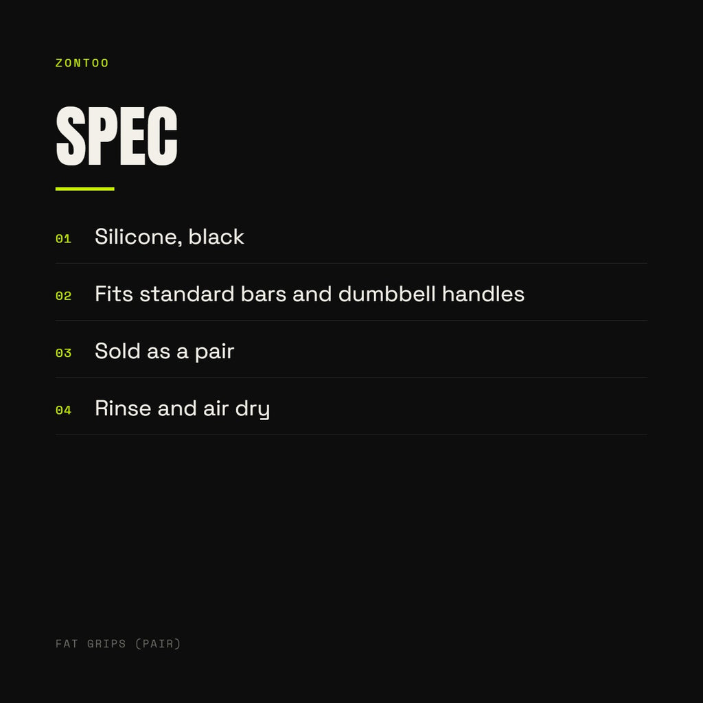 Zontoo Fat Grips (pair) — spec