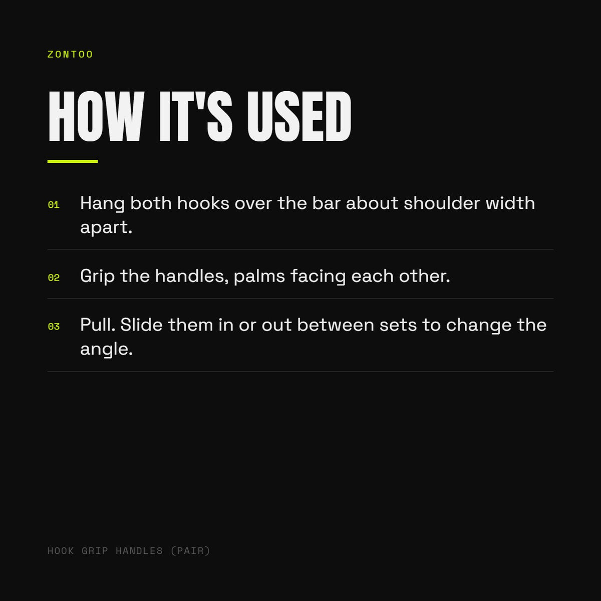 Zontoo Hook Grip Handles — how it's used