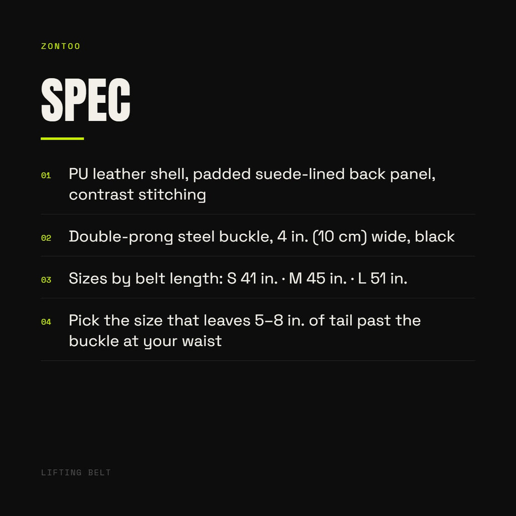 Zontoo Lifting Belt — spec