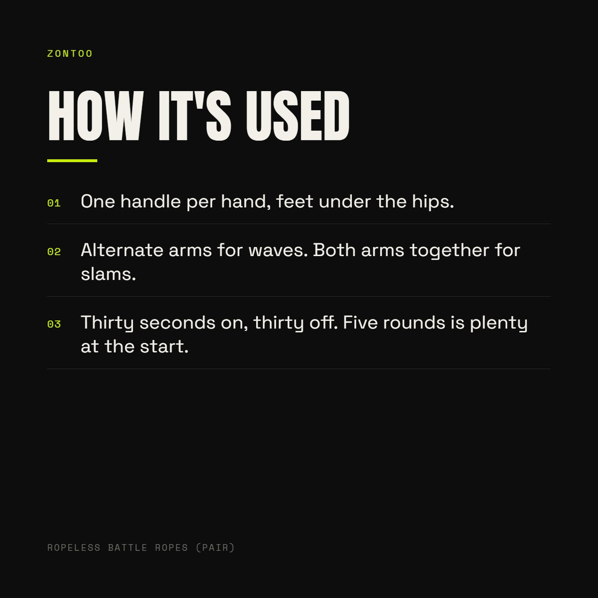 Zontoo Ropeless Battle Ropes (pair) — how it's used
