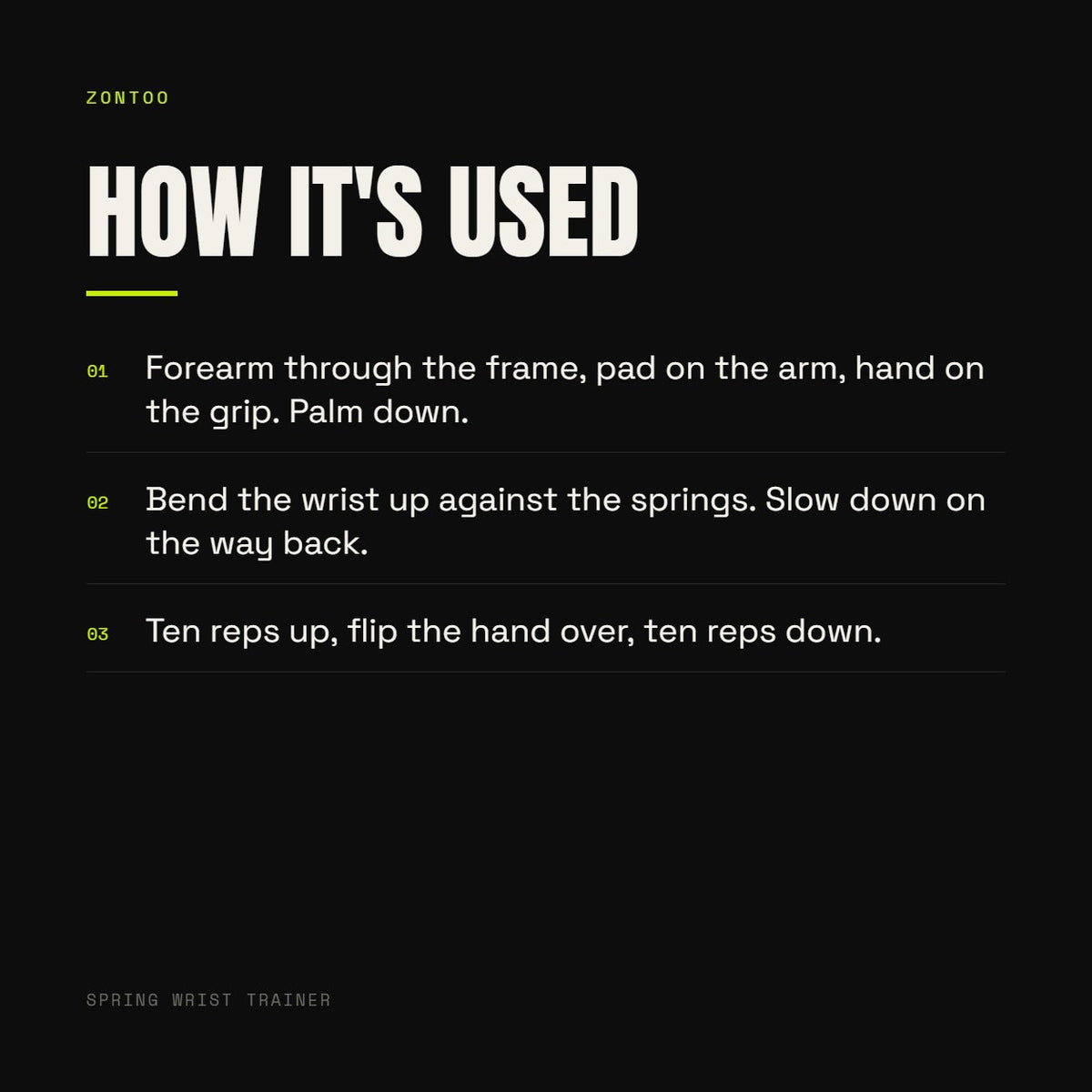 Zontoo Spring Wrist Trainer — how it's used