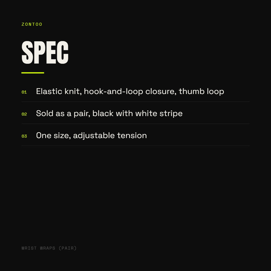 Zontoo Wrist Wraps (pair) — spec